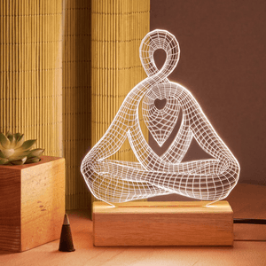 Meditation Light Decor - Acrylic Plaque Led Lamp - Gift For Her, Yoga Lovers - Suzitee Store