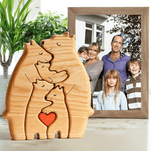 We Are One Wooden Bear Family Puzzle - Gift for Family Members, Parent, Grandparent, Mom and Dad, Grandma & Grandpa, Mother's Day, Father's Day - Suzitee Store
