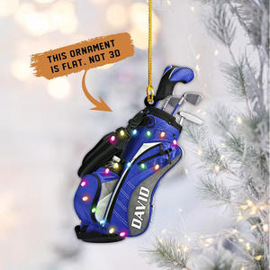 Golf Bag Christmas - Personalized Custom Shaped Acrylic Ornament - Christmas For Golfers, Golf Lovers