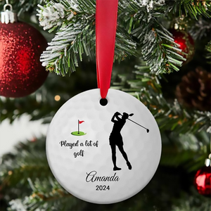 Funny Golf Gift Played A Lot Of Golf - Personalized Custom 3D Inflated Effect Ceramic Ornament - Christmas Gift For Golf Lovers