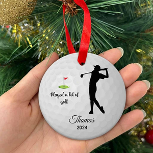 Funny Golf Gift Played A Lot Of Golf - Personalized Custom 3D Inflated Effect Ceramic Ornament - Christmas Gift For Golf Lovers