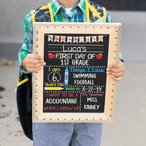 First Day of School Sign, Back to School Chalkboard, Kindergarten Sign, Personalized Sign, Dry Erase Board, Reusable Chalkboard Sign