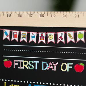 Custom First Day of School Sign, First Day of Kindergarten, 1st Day of Preschool, PreK, Nursery, Personalized & Reusable Chalkboard for Back to School