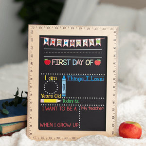 Custom First Day of School Sign, First Day of Kindergarten, 1st Day of Preschool, PreK, Nursery, Personalized & Reusable Chalkboard for Back to School