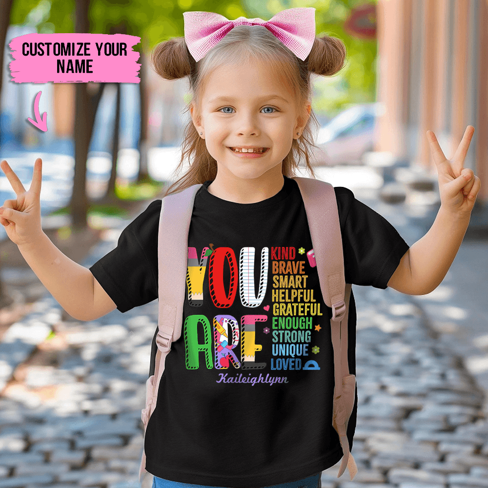YOU ARE LOVED - Kids Back to School, First Day Of School Kid - Personalized Custom Youth Shirt - Back To School, First Day Of School Gift For Student, Kids, Son, Daughter