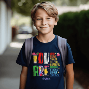 YOU ARE LOVED - Kids Back to School, First Day Of School Kid - Personalized Custom Youth Shirt - Back To School, First Day Of School Gift For Student, Kids, Son, Daughter