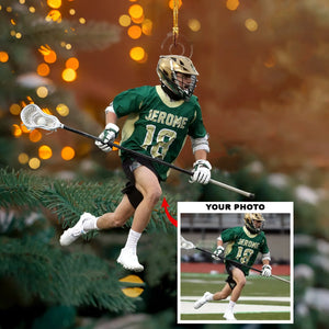 Custom Photo Lacrosse Players Christmas Ornament, Personalized Gift with Picture for Lacrosse Lover, Player & Team | Christmas Decor, Acrylic Ornament