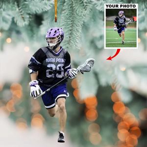 Custom Photo Lacrosse Players Christmas Ornament, Personalized Gift with Picture for Lacrosse Lover, Player & Team | Christmas Decor, Acrylic Ornament