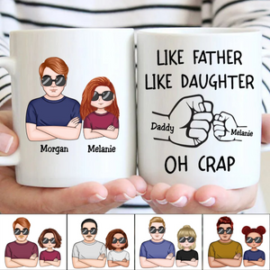 Like Father Like Daughter Fist Bump Handshake - Personalized Custom Mug - Gift For Gift For Dad, Father's Day