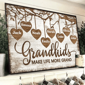 Grandkids Make Life More Grand Poster - Personalized Family Gift For Grandma, Grandpa, Grandparent | Poster - Suzitee Store