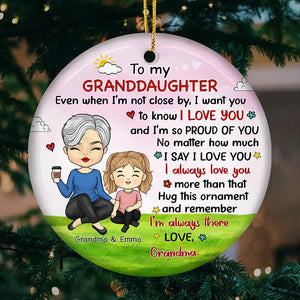 I'm So Proud Of You - Personalized Circle Ceramic Ornament - Christmas Gift For Grandma/Nana/Mimi, Mom, Wife, Grandparent