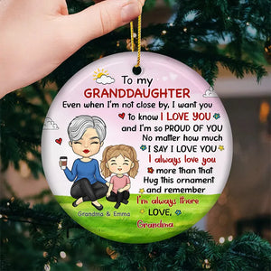 I'm So Proud Of You - Personalized Circle Ceramic Ornament - Christmas Gift For Grandma/Nana/Mimi, Mom, Wife, Grandparent