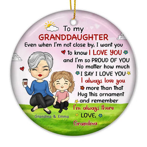 I'm So Proud Of You - Personalized Circle Ceramic Ornament - Christmas Gift For Grandma/Nana/Mimi, Mom, Wife, Grandparent