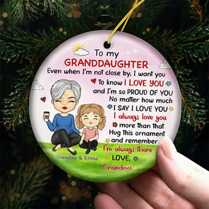 I'm So Proud Of You - Personalized Circle Ceramic Ornament - Christmas Gift For Grandma/Nana/Mimi, Mom, Wife, Grandparent