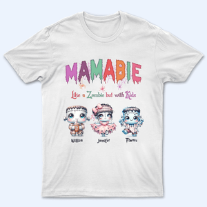 Halloween Mombie Puns - Personalized Custom T-Shirt - Gift for Grandma/Nana/Mimi, Mom, Wife, Grandparent