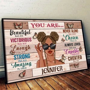 You Are Beautiful Victorious - Personalized Poster/Canvas - Gift for Black Woman, Black Girl, African American, Black History Month, Juneteenth