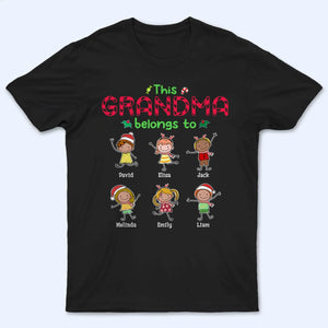 Christmas This Grandma Belongs To - Personalized Custom T Shirt - Christmas Gift for Grandma/Nana/Mimi, Mom, Wife, Grandparent