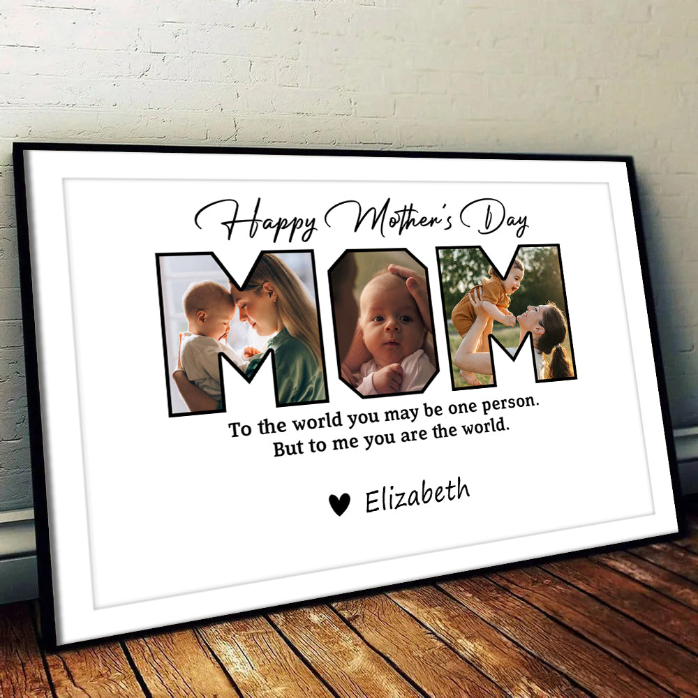 Custom Photo Happy Mother's Day To Mom - Personalized Poster/Canvas - Gift For Mom, Mother's Day