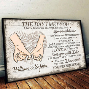 Custom Photo The Day I Met You | Personalized Gift For Couples, Valentine, Anniversary, Husband Wife, Girlfriend, Boyfriend, Her/Him | Poster