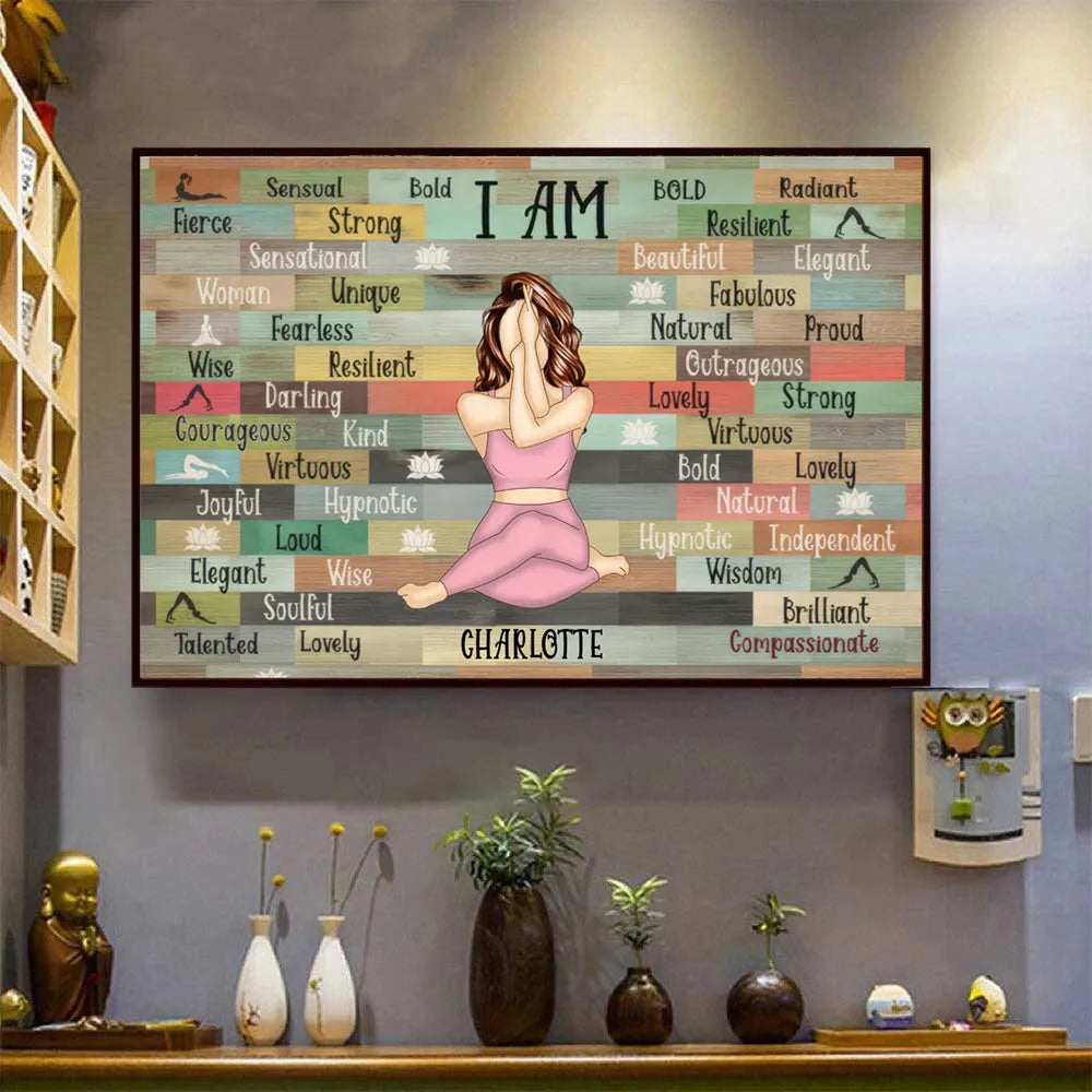 I Am Yoga Girl - Personalized Horizontal Poster - Gift For Yoga Lovers, Mental Health Gifts