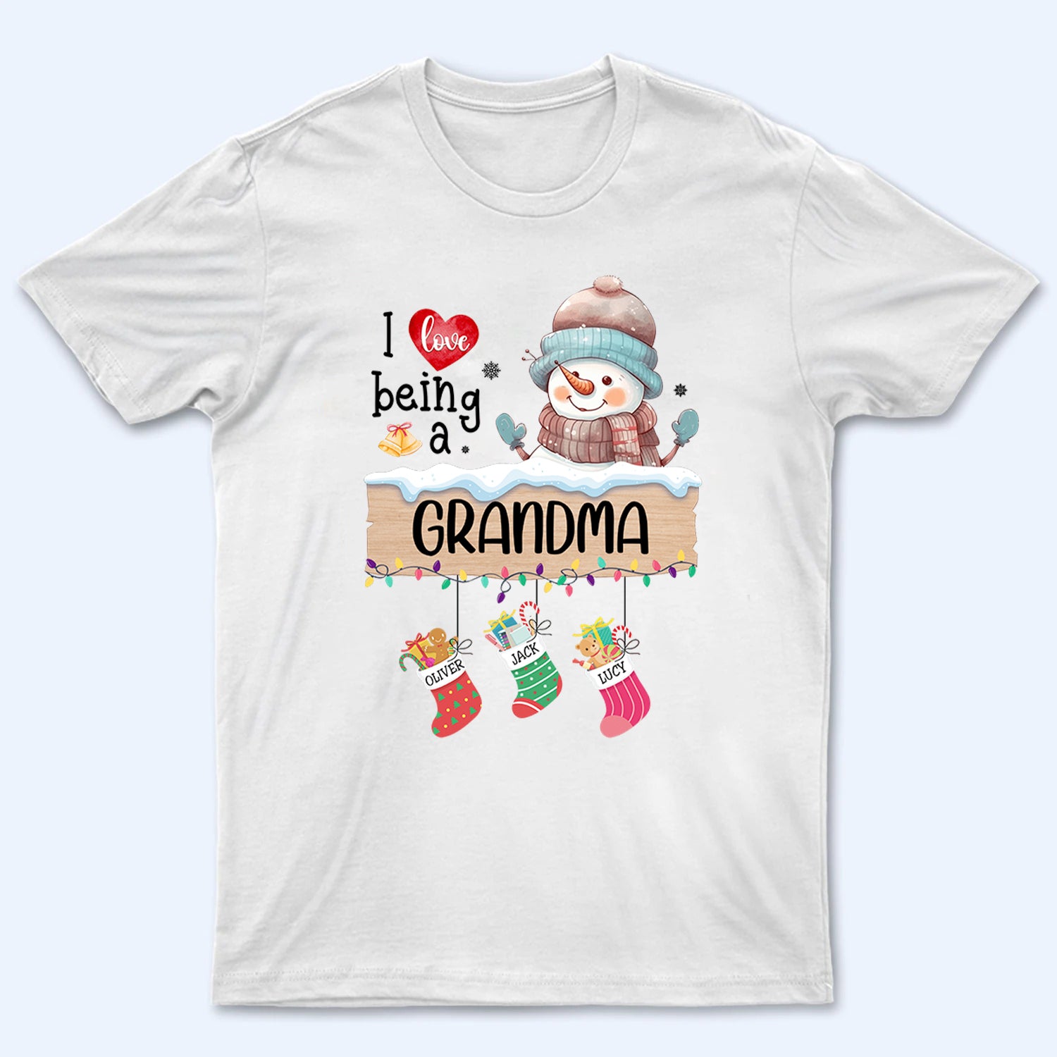 I Love Being A Grandma - Personalized Custom T Shirt - Christmas, Birthday, Loving, Funny Gift for Grandma, Grandpa