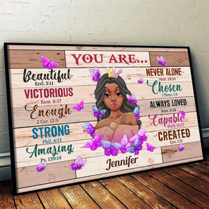 You Are Beautiful Bible Verse - Personalized Canvas - Custom Gifts for Christian Girl, Women, Girlfriend, Daughter