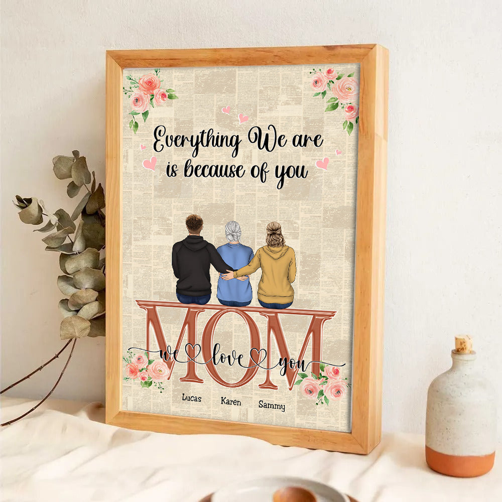 Mom You Are The World - Personalized Poster/Canvas - Gift For Gift For Mom, Mother's Day