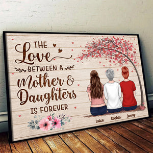 Mother & Son Daughter Forever Linked Together - Personalized Poster/Canvas - Gift For Mom, Mother's Day