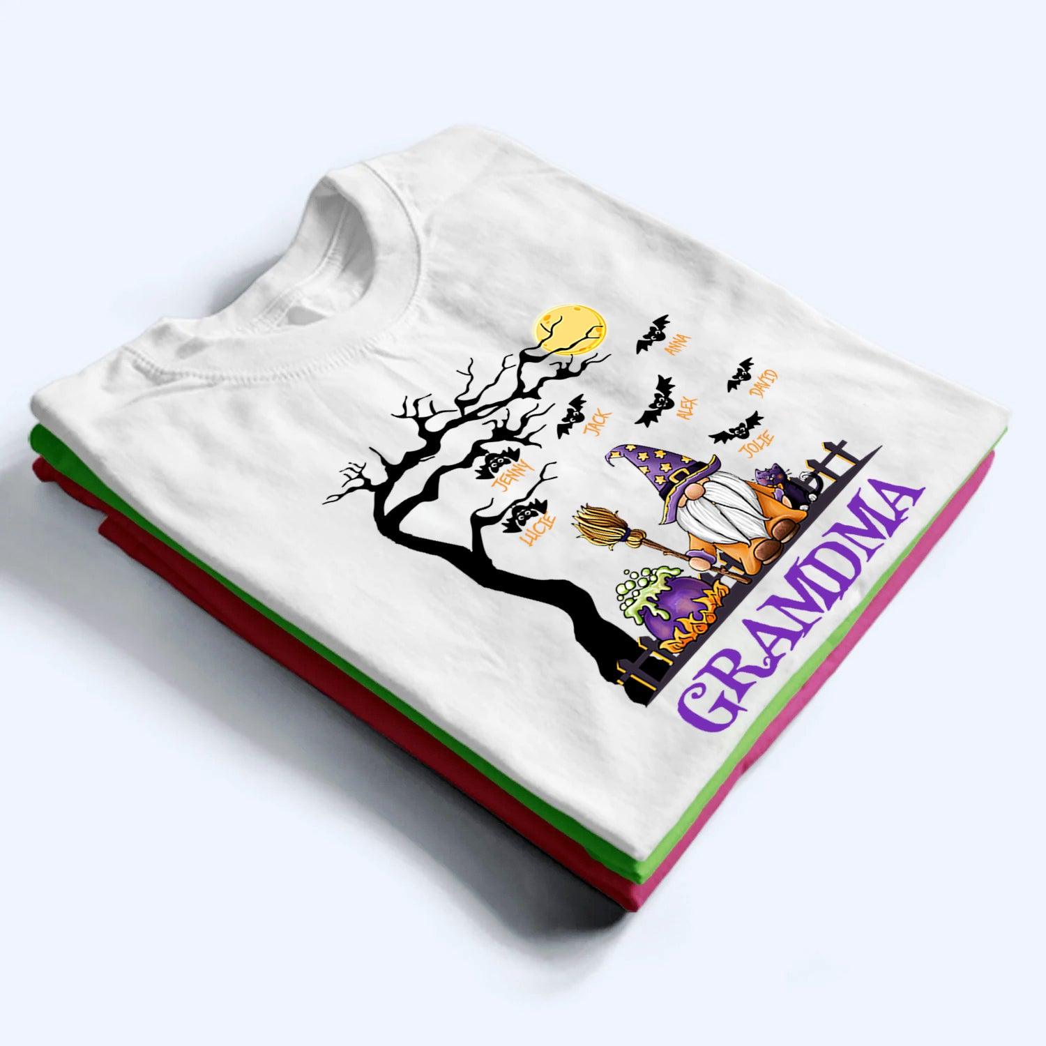 The Old Wizard Of Halloween - Personalized Custom T Shirt - Halloween Gift for Grandma/Nana/Mimi, Mom, Wife, Grandparent