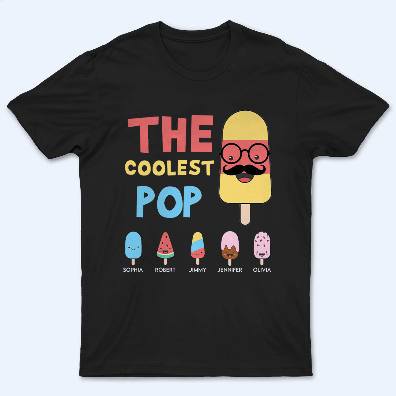 The Coolest Dad Funny Ice Cream - Personalized Custom T Shirt - Father's Day Gift for Dad, Papa, Grandpa, Daddy, Dada