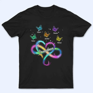 Grandma Infinity Heart - Personalized Custom T Shirt - Gift for Grandma/Nana/Mimi, Mom, Wife, Grandparent