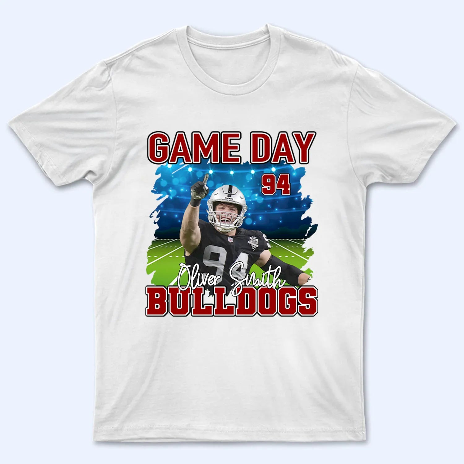 Custom Photo Football Game Day - Personalized Custom T Shirt - Gift For Football Player Football Lovers