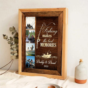 Custom Photo Fishing Makes The Best Memories - Personalized Poster/Canvas Print - Gift For Fisher, Fisherman, Fishing Lovers