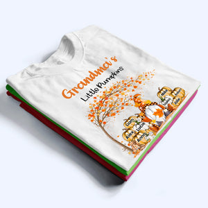 Grandma's Little Pumpkins - Personalized Custom T Shirt - Fall Season Gift for Grandma/Nana/Mimi, Mom, Wife, Grandparent