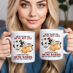 I'm Not A Cat, I'm A Baby - Personalized Custom Mug - Gift For Cat Lovers, Pet Lovers, Cat Mom, Cat Dad