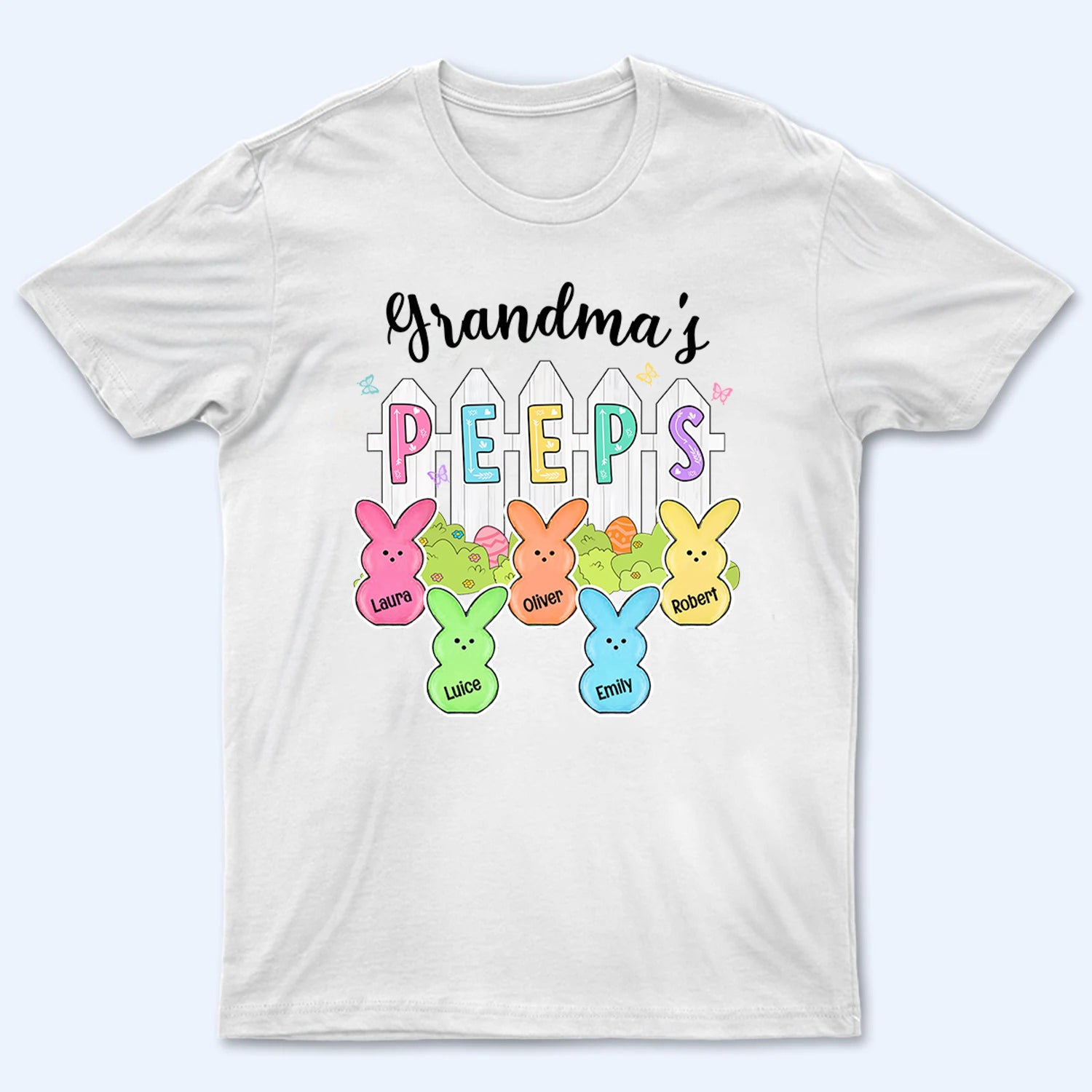 Grandma Peeps Easter - Personalized Custom T Shirt - Gift for Grandma/Grandparent