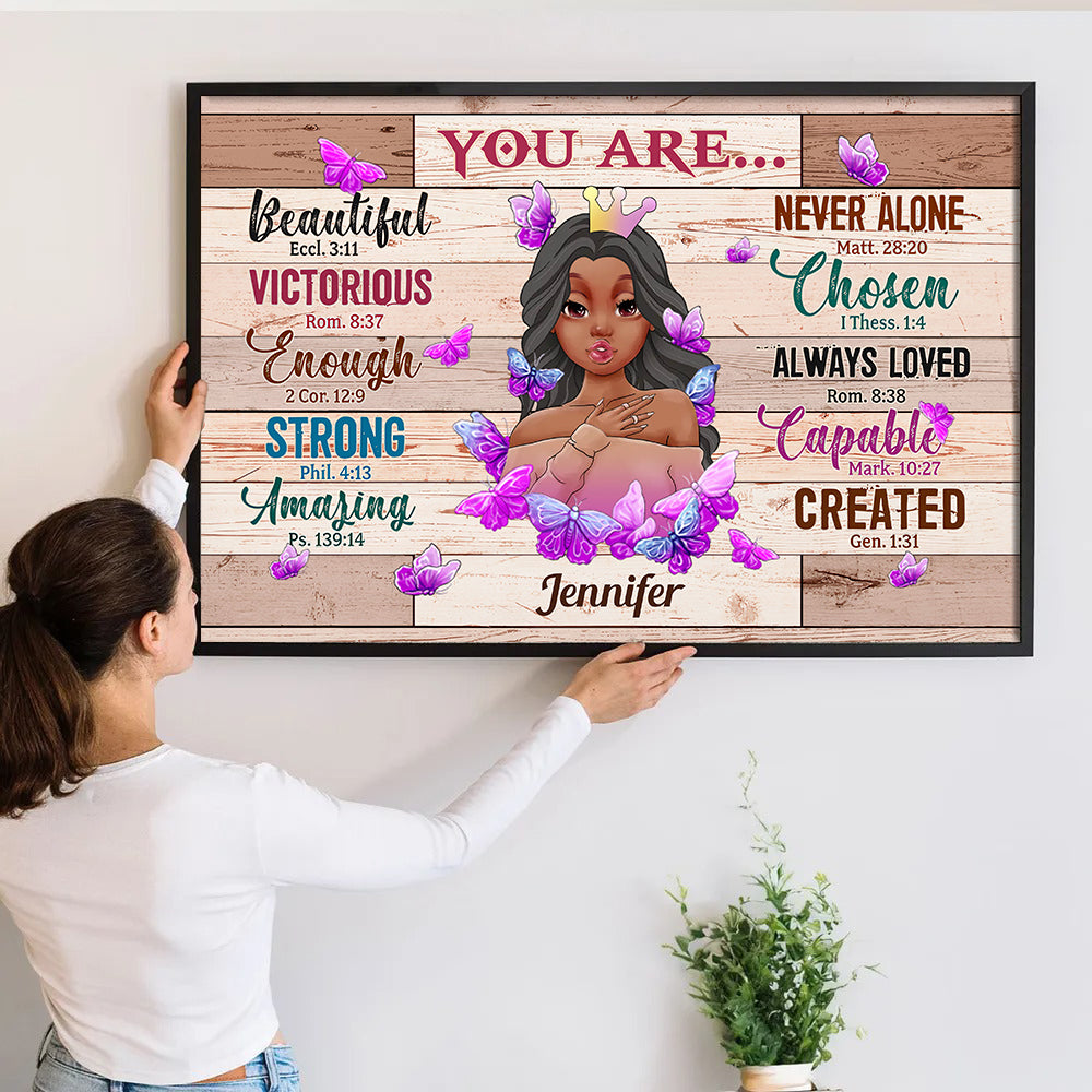 You Are Beautiful Bible Verse - Personalized Canvas - Custom Gifts for Christian Girl, Women, Girlfriend, Daughter