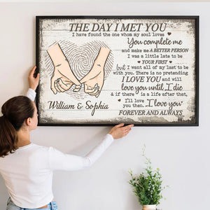 Custom Photo The Day I Met You | Personalized Gift For Couples, Valentine, Anniversary, Husband Wife, Girlfriend, Boyfriend, Her/Him | Poster