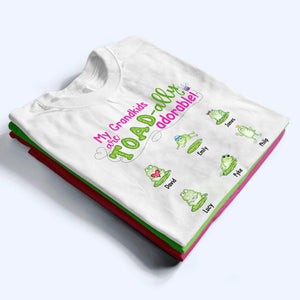 My Grandkids Toad-ally Adorable - Personalized Custom T Shirt - Gift for Grandma/Nana/Mimi, Mom, Wife, Grandparent