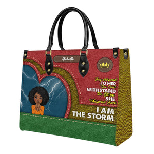 She Whispered Back I Am The Storm - Personalized Black Girl Handbag - Gift For Wife, Mom, Black Girl, Black Woman, African American, Black History Month, Juneteenth - Suzitee Store