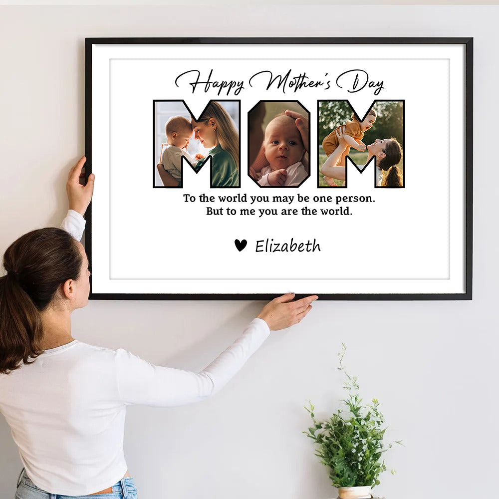 Custom Photo Happy Mother's Day To Mom - Personalized Poster/Canvas - Gift For Mom, Mother's Day