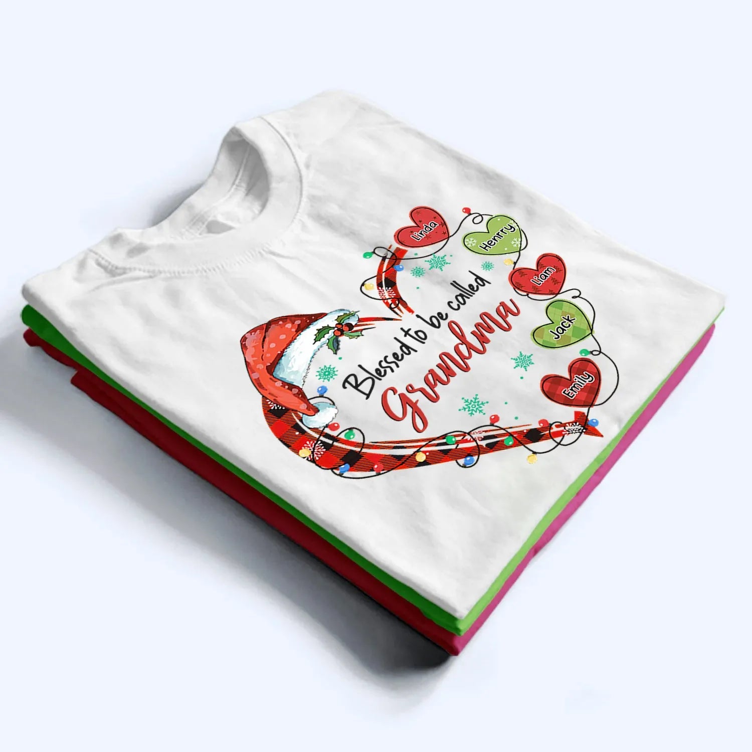 Blessed To Be Called Grandma - Personalized Custom T Shirt - Christmas Gift For Grandma/Nana/Mimi, Mom, Wife, Grandparent