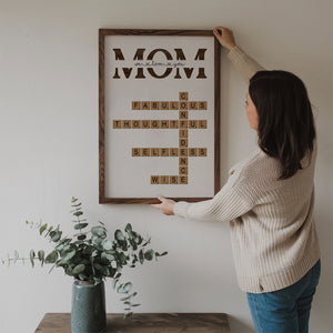 MOM Words Art Why We Love You Crossword Puzzle - Personalized Poster/Canvas - Gift For Gift For Mom, Mother's Day