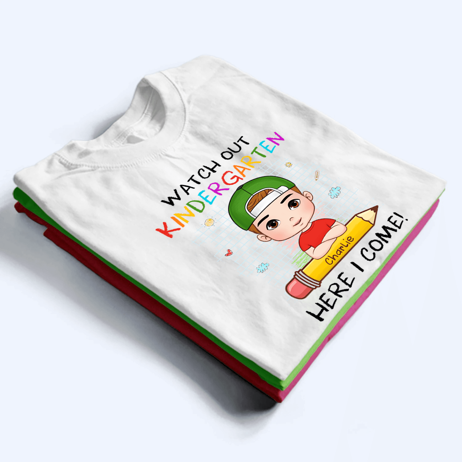 Watch Out Here I Come, Custom Kid Shirt for First Day, Back To School | Personalized Gift for Student, Son, Daughter | Kindergarten, Pre-K, Preschool