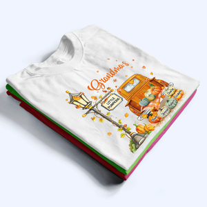 Fall Season Pumpkin Truck Grandma's Little Pumpkins - Personalized Custom T Shirt - Fall Season Gift for Grandma/Nana/Mimi, Mom, Wife, Grandparent