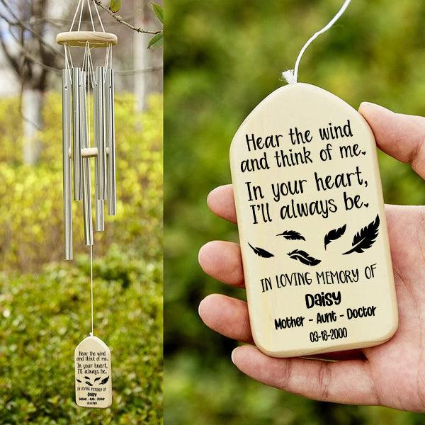 In The Loving Memory OF Family - Personalized Wind Chimes - Memorial Sympathy Gift for Family Members Grandma, Grandpa, Dad, Mom