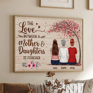 Mother & Son Daughter Forever Linked Together - Personalized Poster/Canvas - Gift For Mom, Mother's Day