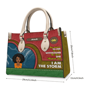 She Whispered Back I Am The Storm - Personalized Black Girl Handbag - Gift For Wife, Mom, Black Girl, Black Woman, African American, Black History Month, Juneteenth - Suzitee Store