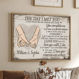 Custom Photo The Day I Met You | Personalized Gift For Couples, Valentine, Anniversary, Husband Wife, Girlfriend, Boyfriend, Her/Him | Poster