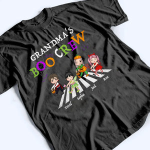 Halloween Grandma's Boo Crew - Personalized Custom T Shirt - Halloween Gift for Grandma/Nana/Mimi, Mom, Wife, Grandparent